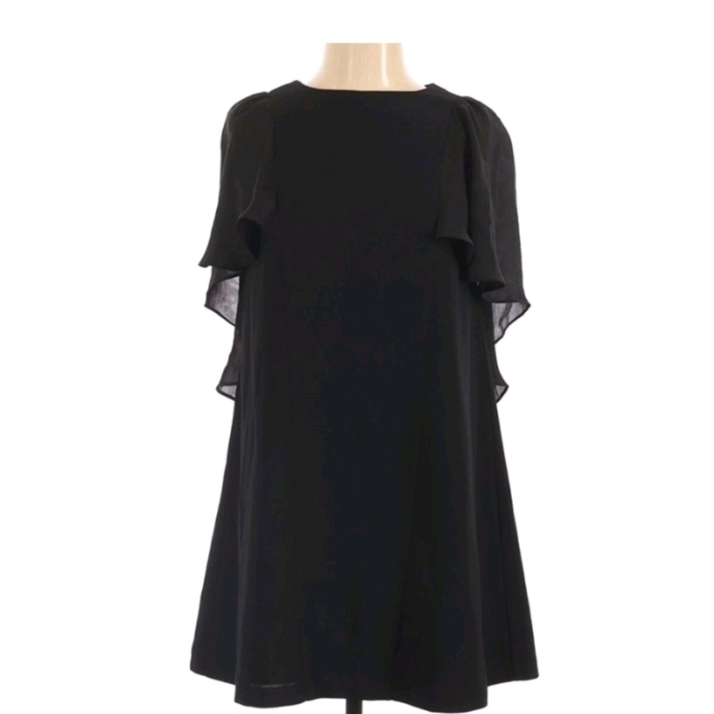Topshop Elegant Black butterfly cape sleeve dress 6 NWOT